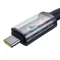 Καλώδιο Φόρτισης Baseus Crystal Shine Braided USB-C σε USB-C, 100W, 20Gbps, 1,5m - Black