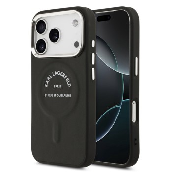 Θήκη Σιλικόνης Karl Lagerfeld Back Cover με MagSafe RSG Logo για iPhone 17 Pro Max - Black