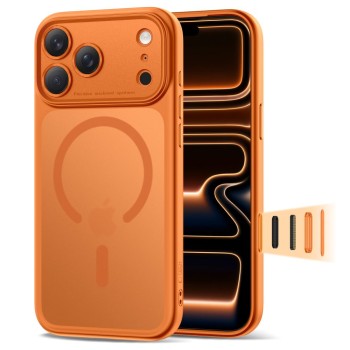 Θήκη Σιλικόνης Tech Protect Magpeak Magsafe CC για Apple iPhone 17 Pro Max -   Matte Cosmic Orange
