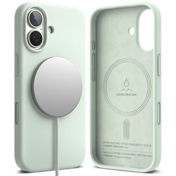 Θήκη Σιλικόνης Ringke Silicone Magnetic Magsafe για Apple iPhone 17 - Soft Mint