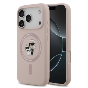 Θήκη Σιλικόνης Karl Lagerfeld Liquid Karl and Choupette με MagSafe για iPhone 17 Pro - Pink