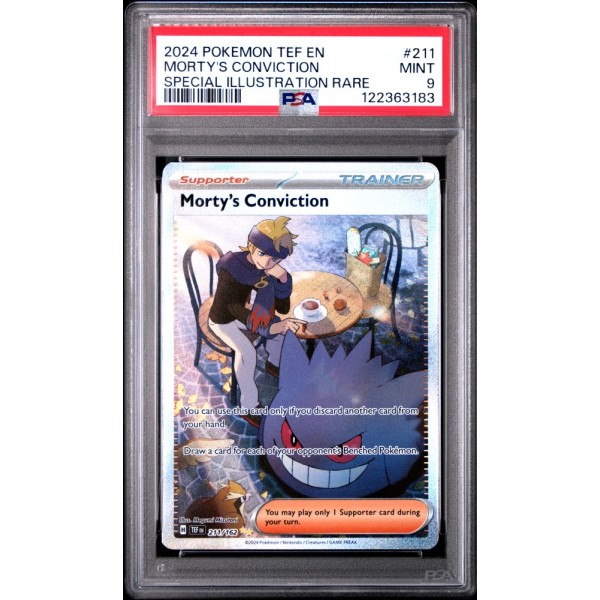Morty”s Conviction - Temporal Forces - English 2024 - #211/162 - PSA MINT 9 - Pokemon Graded Card