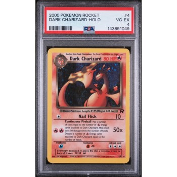 Dark Charizard - Holo - Team Rocket - English 2000 -  #004/082 - PSA VG-EX 4 - Pokemon Graded Card