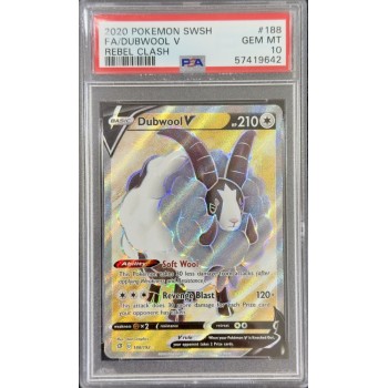 Dubwool V - Rebel Clash - English 2020 - #188 - PSA GEM MINT 10 - Pokémon Graded Card
