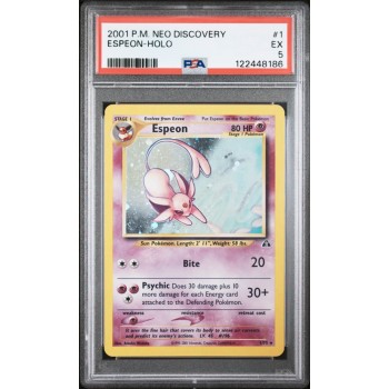 Espeon - Holo - Neo Discovery - English 2001 -  #001/075 - EX 5 - Pokemon Graded Card
