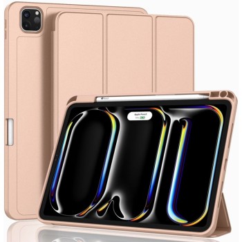 Θήκη Book Soft TPU Flexible Pencil Holder  για Apple iPad Pro 11 2024 - Beige