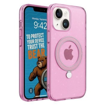 Θήκη Σιλικόνης Orso Ostand MagSafe iPhone 15 - Glitter Pink