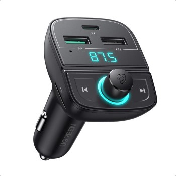 Φορτιστής Αυτοκινήτου UGREEN FM Transmitter με Bluetooth 2xUSB, USB-C - Black