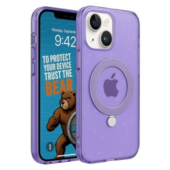Θήκη Σιλικόνης Orso Ostand MagSafe iPhone 15 - Glitter Violet