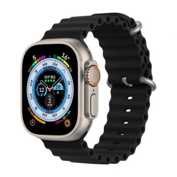  Λουράκι Σιλικόνης Orso Flexible Watchband Deluxe Sport για Apple Watch 42/44/45/46/49mm - Black