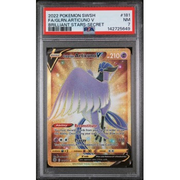 Articuno V - Brilliant Stars - English 2022- #181 - PSA NM 7 - Pokemon Graded Card 