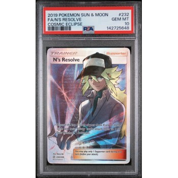 N”s Resolve - Cosmic Eclipse - English 2019 - #232/236 - PSA GEM MINT 10 - Pokemon Graded Card