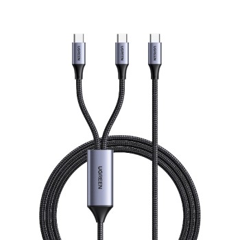Ugreen US561 2in1 Καλώδιο Γρήγορης Φόρτισης 2.0 - USB σε Type-C 2m - Space Gray