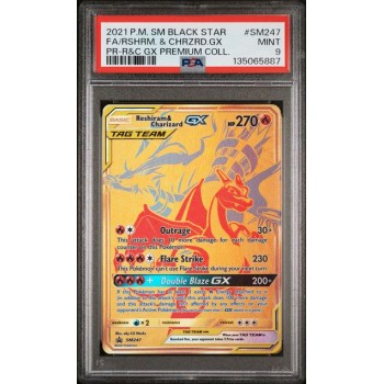 Charizard & Reshiram GX - Sun & Moon Promos - English 2021 - #247 - PSA MINT 9 - Pokemon Graded Card