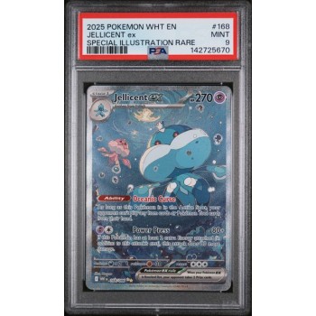 Jellicent ex - White Flare - English 2025 - #168/086 - PSA MINT 9 - Pokemon Graded Card
