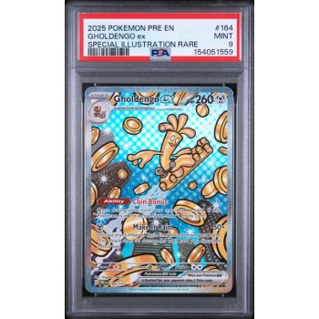 Gholdengo ex #164 – Prismatic Evolutions 2025 – Special Art Rare – PSA 9 MINT – English