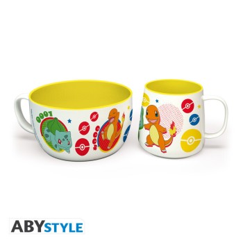 Σετ Πρωινού Pokemon ABYSTYLE – Pikachu & Kanto Starters (Κούπα 330ml & Μπολ Δημητριακών 690ml)