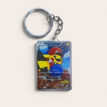 Μπρελόκ Pokemon Card Style Acrylic Collection Keychain - Mario Pikachu