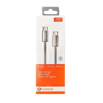 Καλώδιο Φόρτισης BUDIBUDI braided 1.2m Type-C σε Lighting - Light Gray
