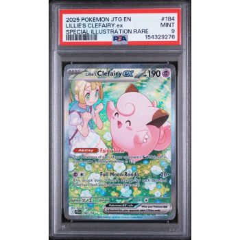 LILLIE”S CLEFAIRY EX - JOURNEY TOGETHER - ENGLISH 2025 - #184 - PSA MINT 9 - POKEMON GRADED CARD