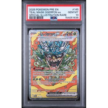 Teal Mask Ogerpon EX #145 - Prismatic Evolutions 2025 - Special Illustration Rare - PSA 10 GEM MINT - English