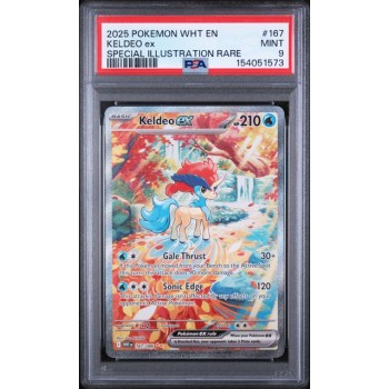 Keldeo EX #167 - White Flare 2025 - Special Illustration Rare - PSA 9 MINT - English