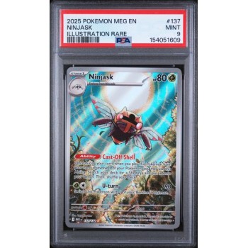 Ninjask #137 - Mega Evolution 2025 - Illustration Rare - PSA 9 MINT - English
