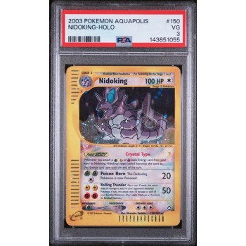 Nidoking #150 - Aquapolis - Holo Rare - PSA 3 - English