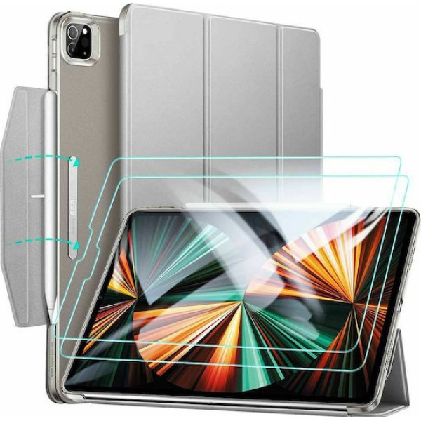 Θήκη Τάμπλετ ESR Ascend Flip Cover για Apple iPad Pro 12.9 (2021-2022) - Air 13”” (2024-2025) με Tempered Glass Screen Protector  - Grey