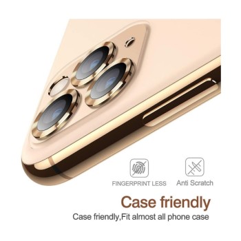 Tempered Glass Πίσω Κάμερας OEM 3 in 1 για Apple iPhone 12 Pro  -Gold 