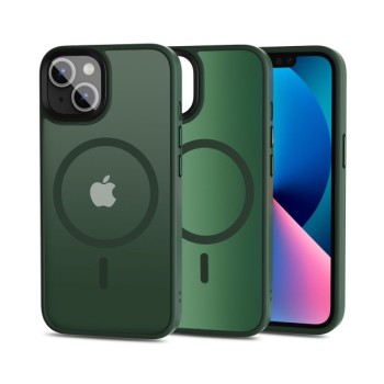 Θήκη Σιλικόνης Tech-Protect Magmat MagSafe για Apple iPhone 13  - Matte Green