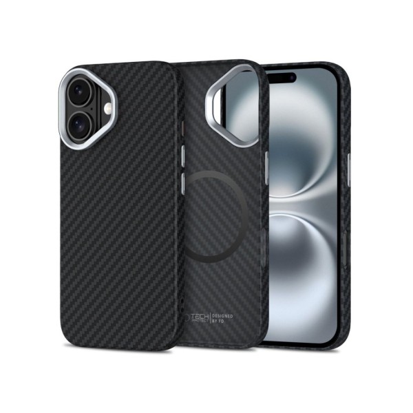 Θήκη Σκληρή Tech-Protect Ion Carbon Magsafe για iPhone 16 - Black/Silver