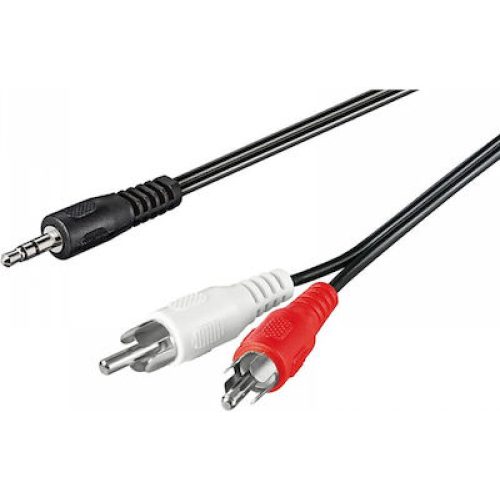 Καλώδιο ATC 2*RCA (Male) σε 1*AUX (Male) 1.5m - Black