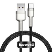 Baseus Braided Καλώδιο USB σε Type-C 5Α 66W Braided Cable 2m - Black/Silver