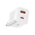 Φορτιστής Τοίχου Baseus Super Si Pro με 1 Θύρα USB-Α & 1 θύρα USB-C (30W) - White