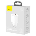 Φορτιστής Τοίχου Baseus Compact με 1 Θύρα USB-Α & 1 θύρα USB-C (20W) - White