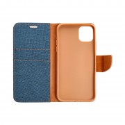 Θήκη Πορτοφόλι Canvas Holster για Samsung Galaxy S23 - Navy Blue / Brown