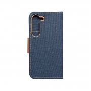 Θήκη Πορτοφόλι Canvas Holster για Samsung Galaxy S23 - Navy Blue / Brown