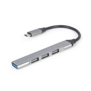 Green Lyca Hub Type-C με 3 Θύρες USB-A 2.0 & 1 Θύρα USB-A 3.0 - Black