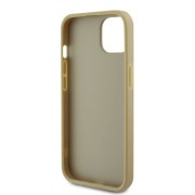 Θήκη Σιλικόνης Guess PU Perforated 4G Glitter Metal Logo για Apple iPhone 13 - Gold