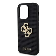 Θήκη Σιλικόνης Guess Perforated 4G Glitter Metal Logo για iPhone 14 Pro Max - Black