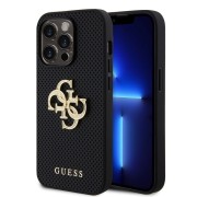 Θήκη Σιλικόνης Guess Perforated 4G Glitter Metal Logo για iPhone 14 Pro Max - Black