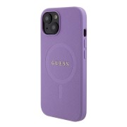 Θήκη Σιλικόνης Guess Saffiano με MagSafe για iPhone 15 Plus - Purple