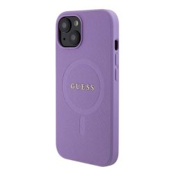 Θήκη Σιλικόνης Guess Saffiano με MagSafe για iPhone 15 Plus - Purple
