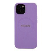 Θήκη Σιλικόνης Guess Saffiano με MagSafe για iPhone 15 Plus - Purple