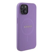 Θήκη Σιλικόνης Guess Saffiano με MagSafe για iPhone 15 Plus - Purple