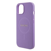 Θήκη Σιλικόνης Guess Saffiano με MagSafe για iPhone 15 Plus - Purple