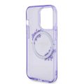 Θήκη Σιλικόνης Guess Flowers Ring Glossy Logo με MagSafe για iPhone 15 Pro Max - Purple