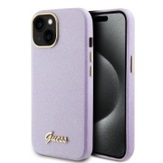 Θήκη Σιλικόνης Guess Glitter Full Wrapped για iPhone 15 - Lilac