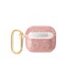 Θήκη  Σιλικόνης Guess Glitter Flakes με γάντζο για Airpods 3 - Pink
